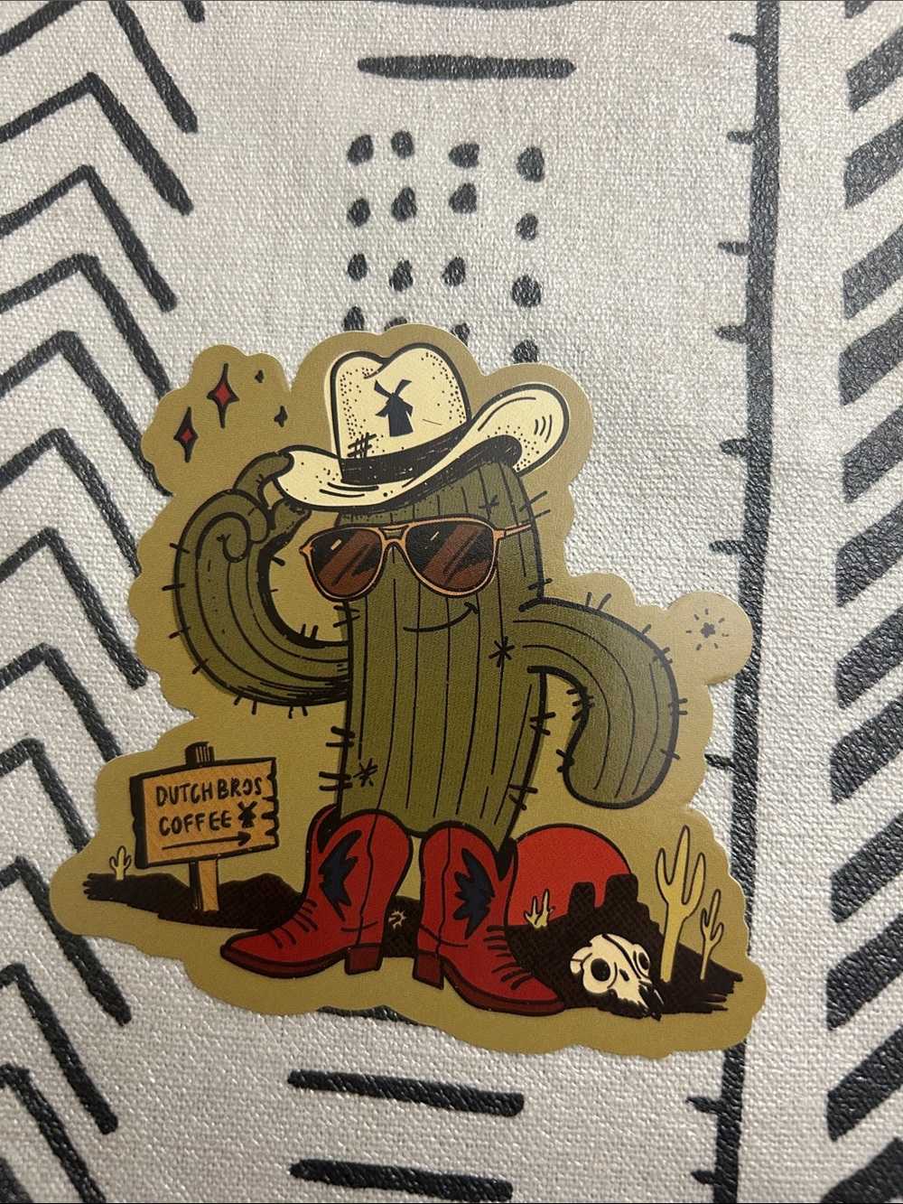 Dutch Bros Olive Cactus Cowboy Sticker